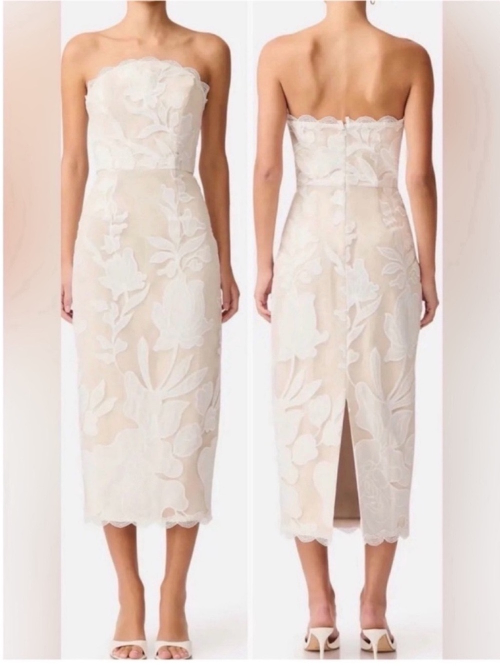 ✨NEW✨Elliatt Flor Dress Strapless Cocktail Midi in Ivory